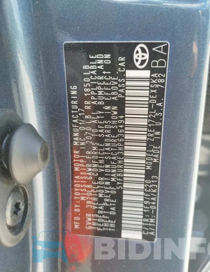 5YFBURHE3HP636494 Photo# 10