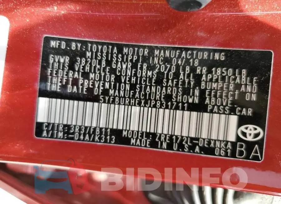 5YFBURHEXJP831711 Photo# 10