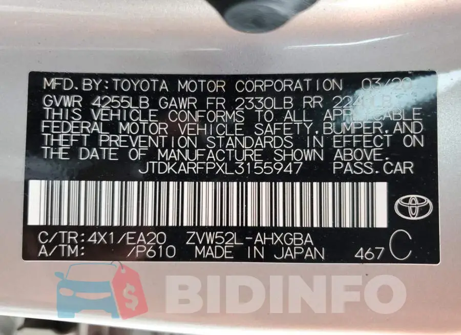 JTDKARFPXL3155947 Photo# 10