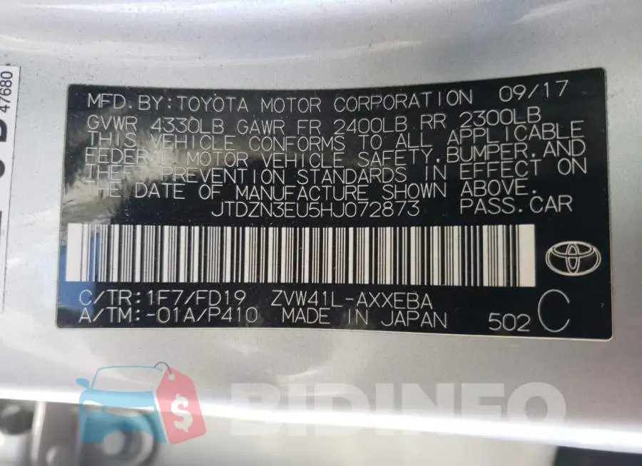 JTDZN3EU5HJ072873 Photo# 10