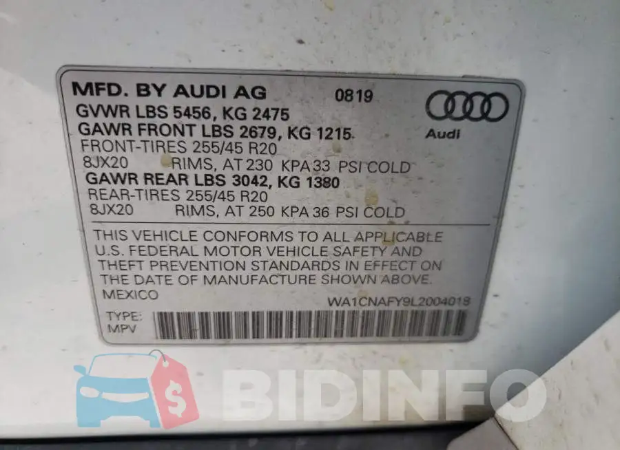 WA1CNAFY9L2004018 Photo# 10