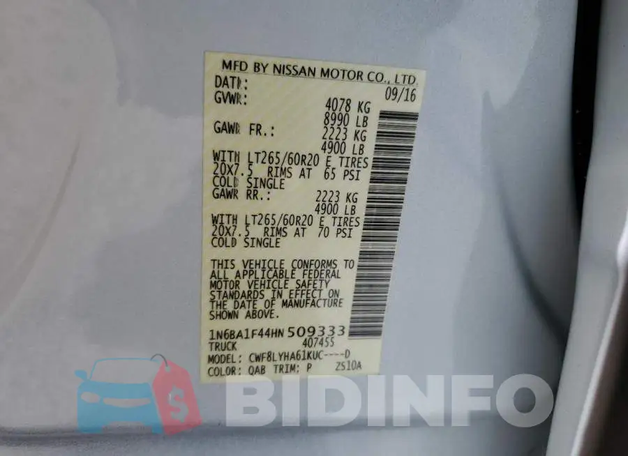 1N6BA1F44HN509333 Photo# 10