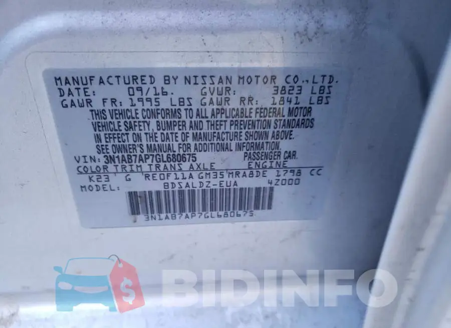 3N1AB7AP7GL680675 Photo# 10
