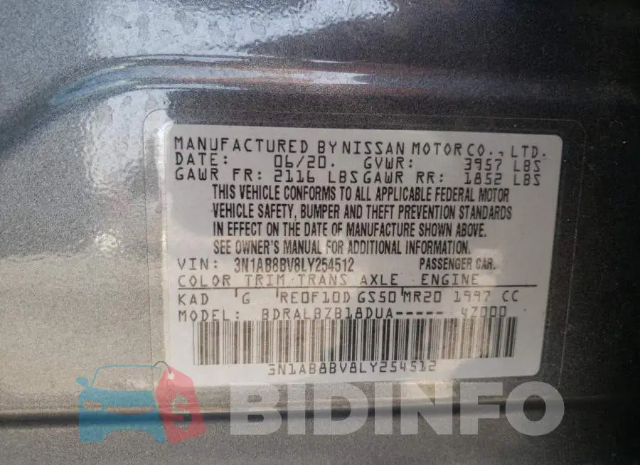 3N1AB8BV8LY254512 Photo# 10