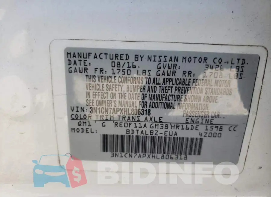 3N1CN7APXHL806318 Photo# 10