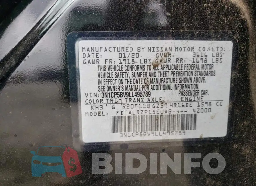 3N1CP5BV9LL495789 Photo# 10