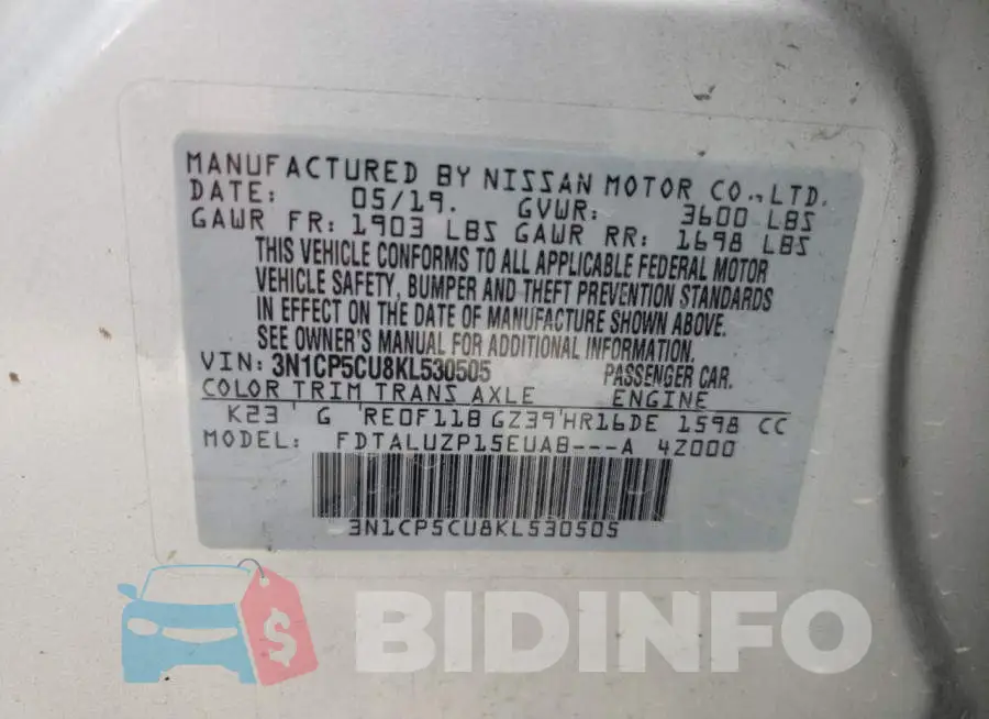 3N1CP5CU8KL530505 Photo# 10