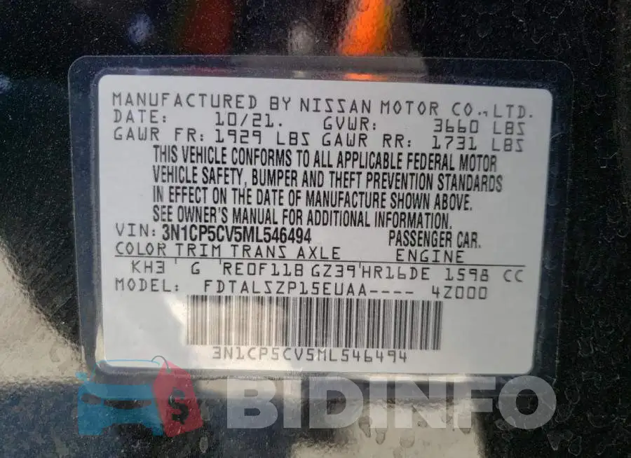 3N1CP5CV5ML546494 Photo# 10