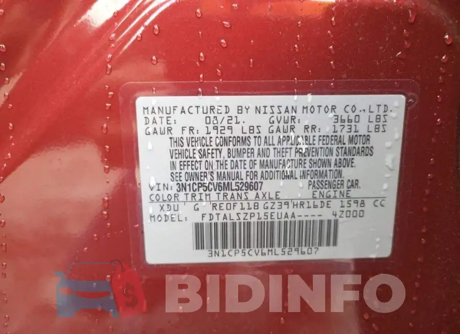 3N1CP5CV6ML529607 Photo# 10