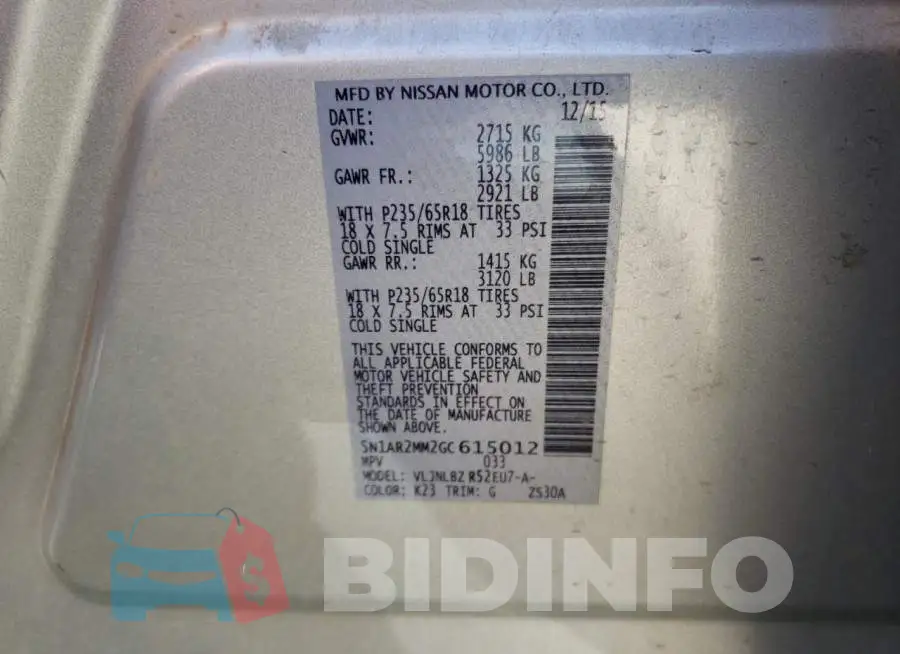 5N1AR2MM2GC615012 Photo# 10