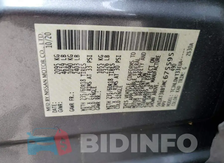 5N1AT3BB5MC675595 Photo# 10