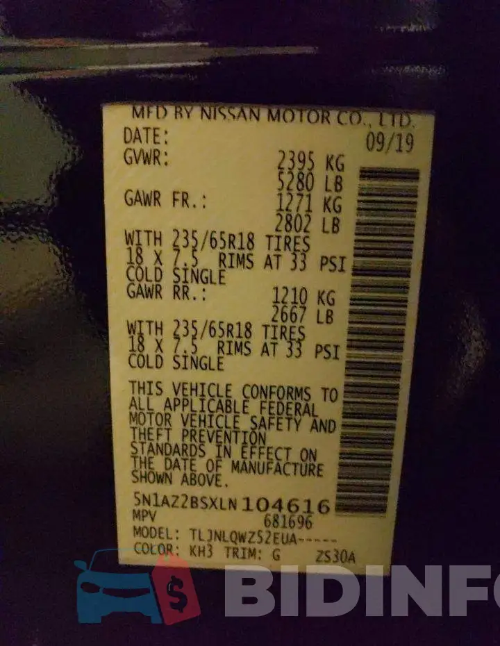 5N1AZ2BSXLN104616 Photo# 10