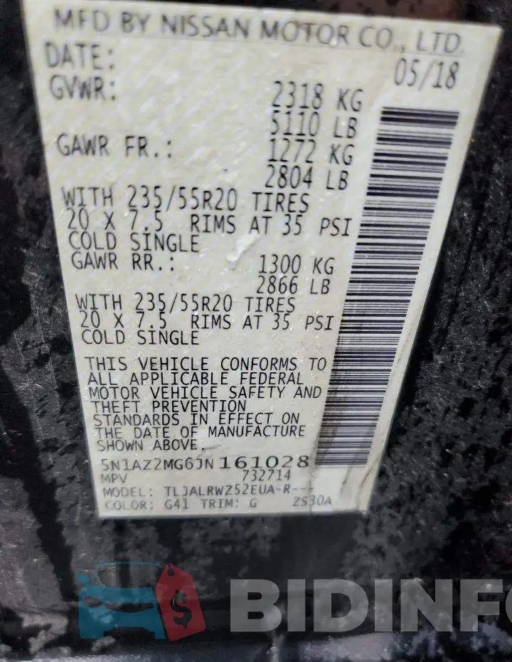 5N1AZ2MG6JN161028 Photo# 10