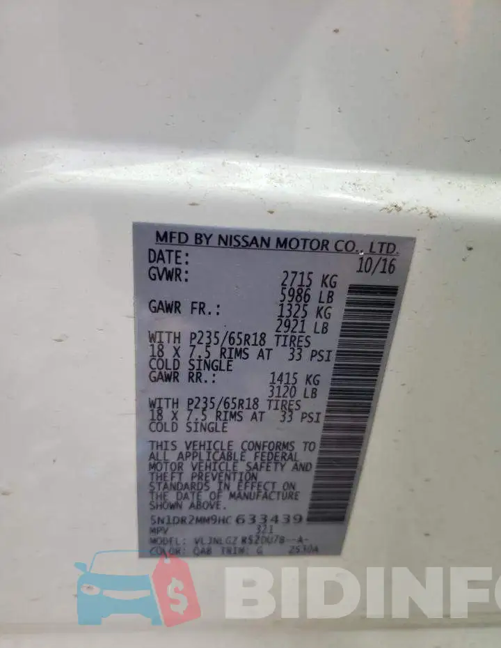 5N1DR2MM9HC633439 Photo# 10