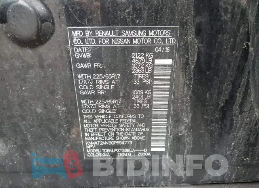 KNMAT2MV6GP694773 Photo# 10