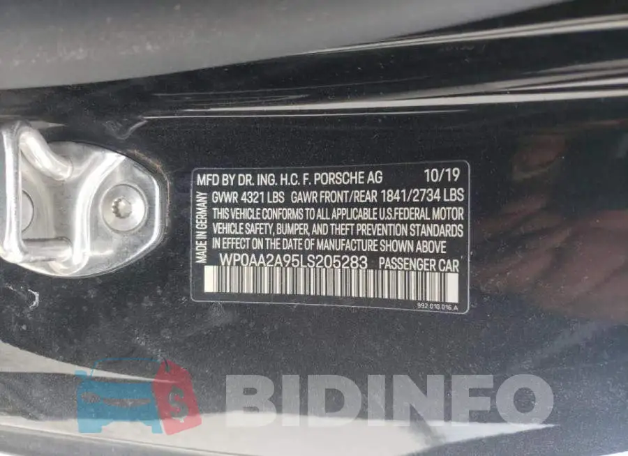 WP0AA2A95LS205283 Photo# 10