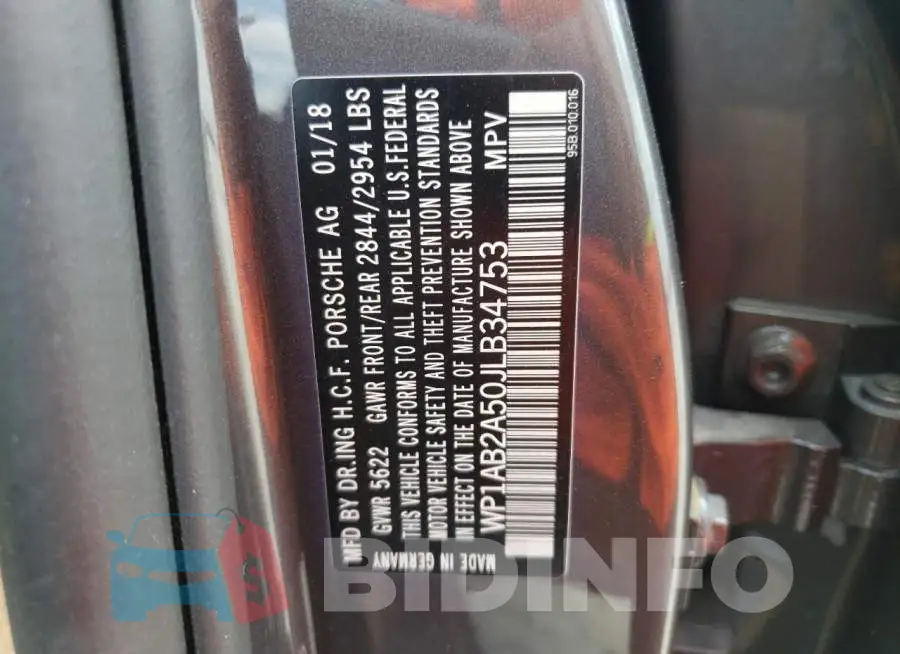 WP1AB2A50JLB34753 Photo# 10