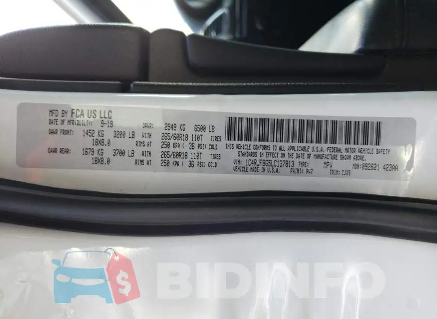 1C4RJFBG5LC137813 Photo# 10
