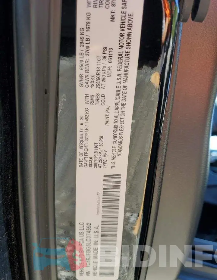 1C4RJFBG5LC374592 Photo# 10