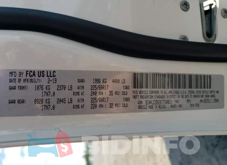 3C4NJCBB2KT730811 Photo# 10