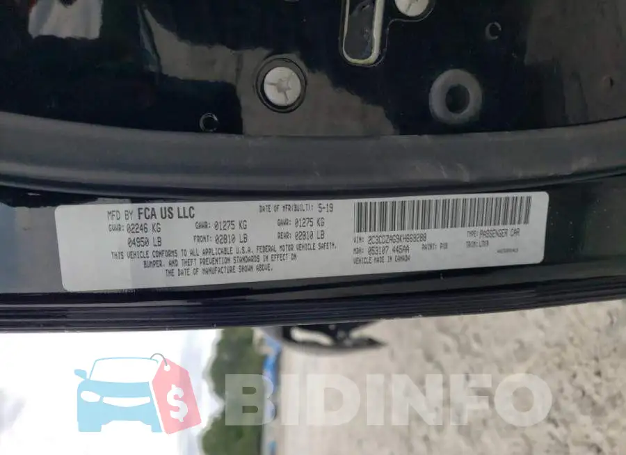 2C3CDZAG9KH669288 Photo# 10