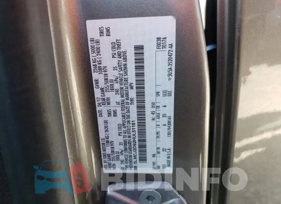 5LMCJ2D92HUL51181 Photo# 10