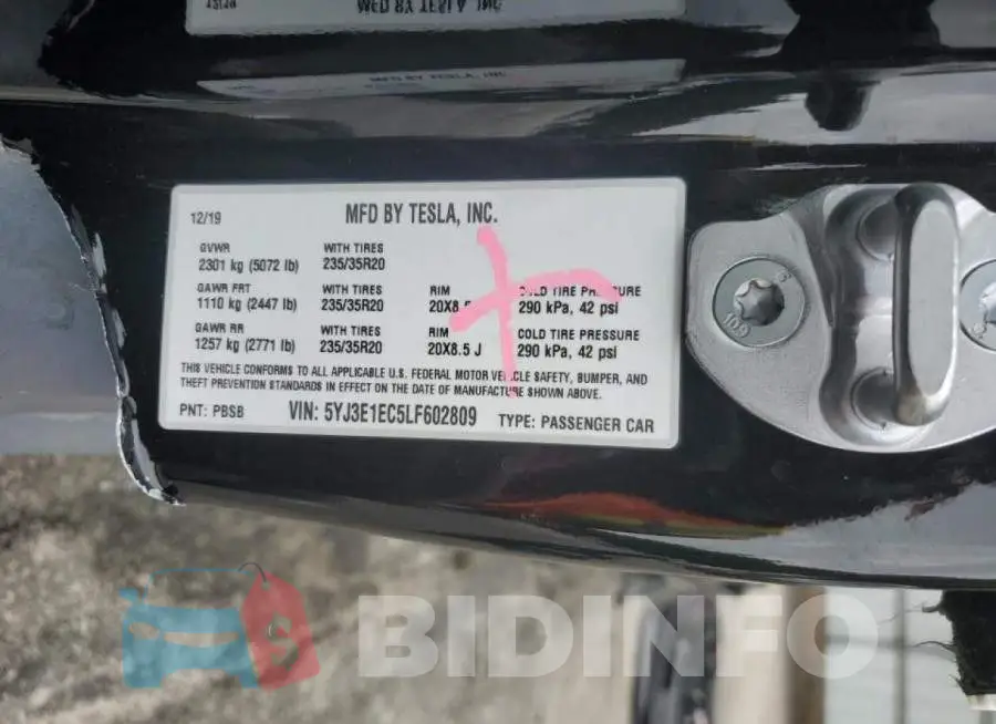 5YJ3E1EC5LF602809 Photo# 10