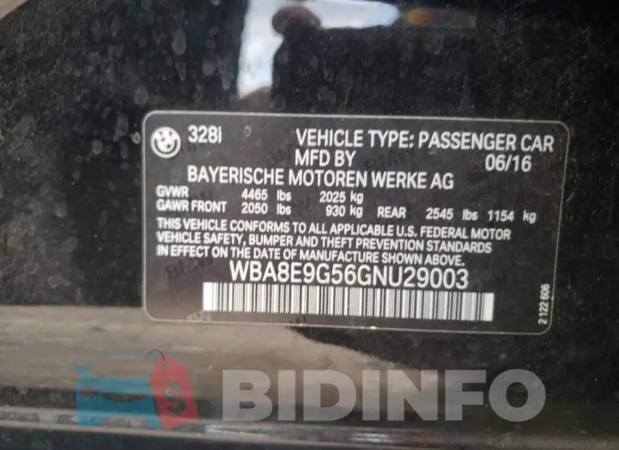 WBA8E9G56GNU29003 Photo# 10
