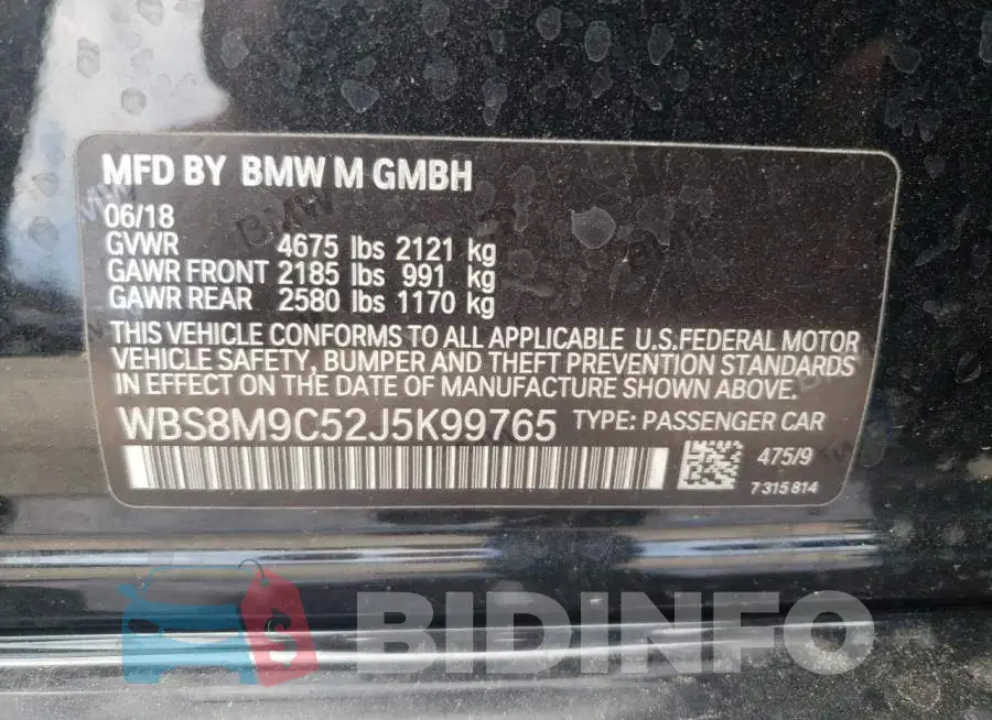 WBS8M9C52J5K99765 Photo# 10