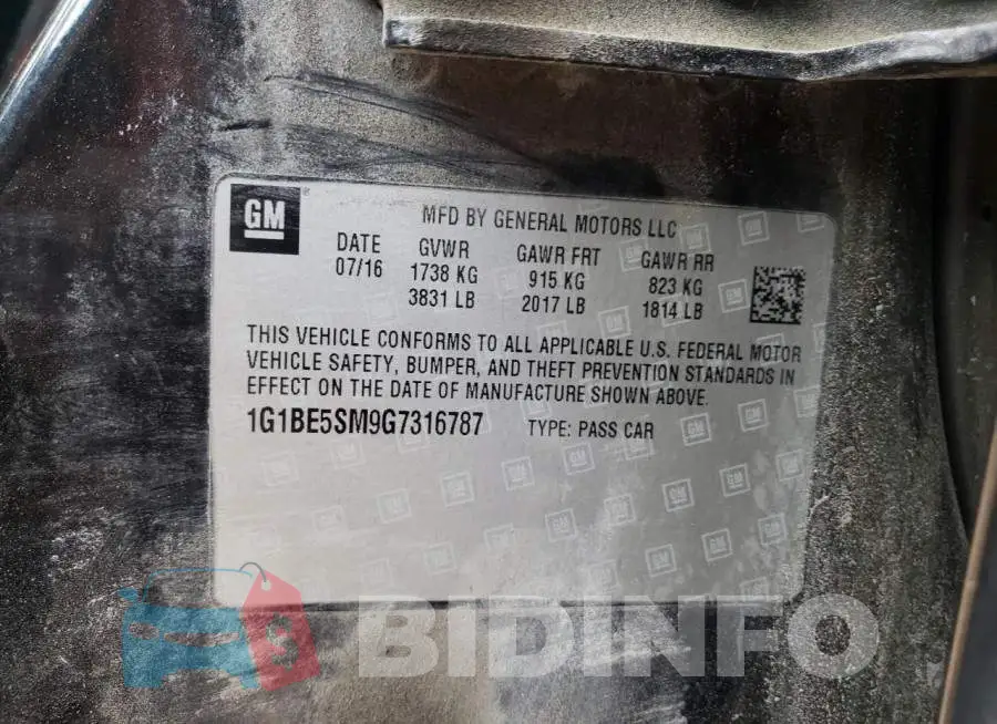 1G1BE5SM9G7316787 Photo# 10