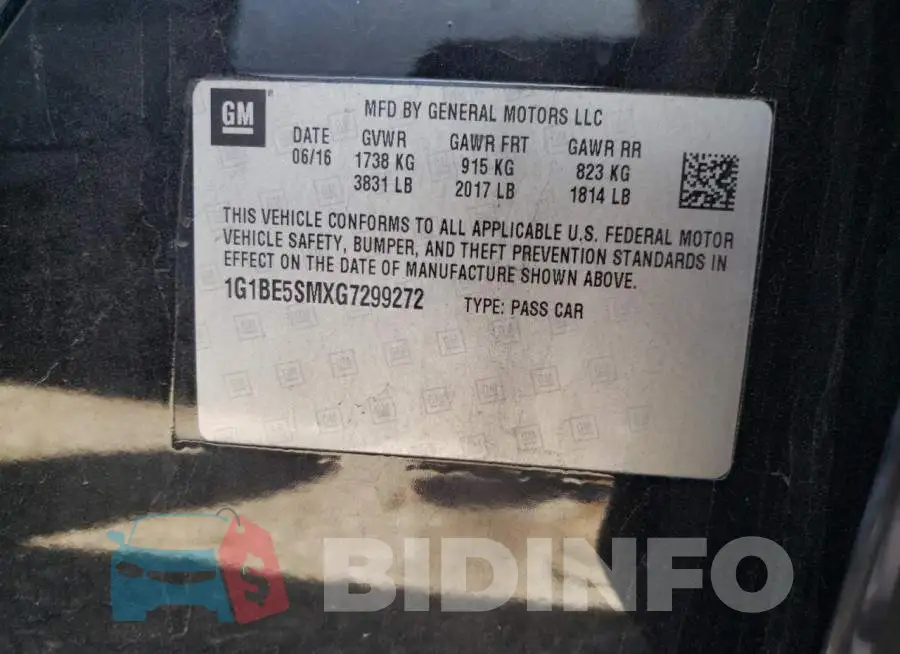 1G1BE5SMXG7299272 Photo# 10