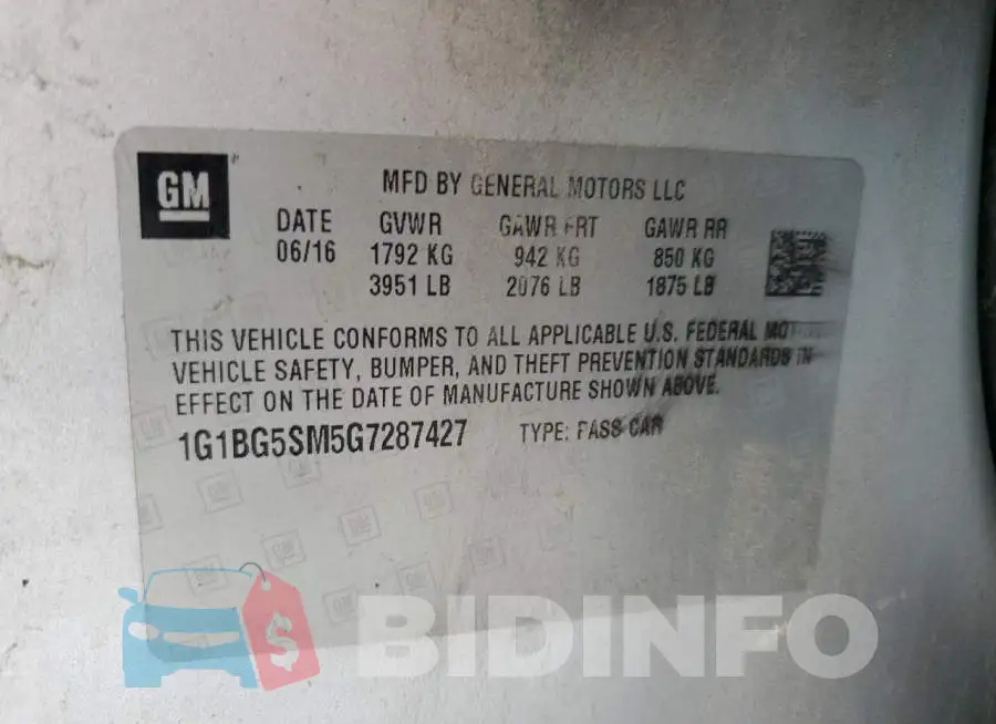 1G1BG5SM5G7287427 Photo# 10