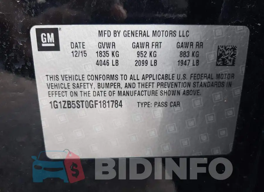 1G1ZB5ST0GF181784 Photo# 10