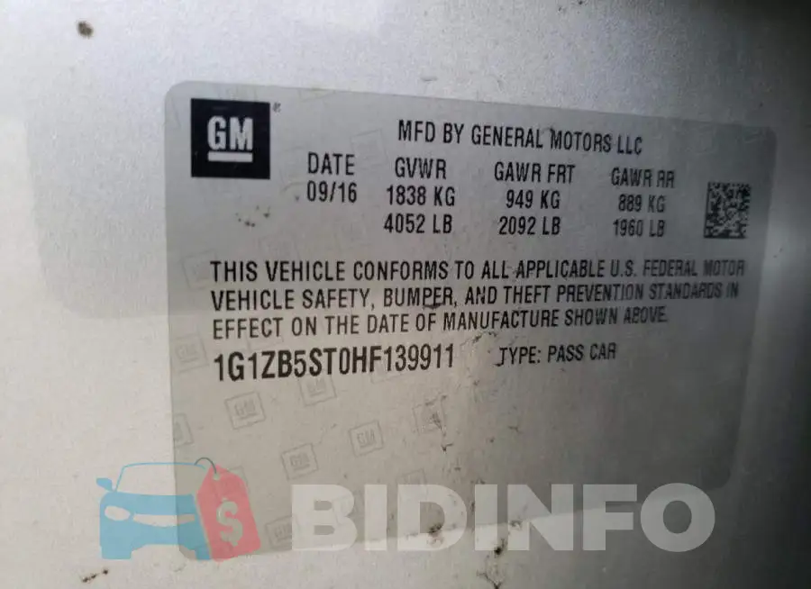 1G1ZB5ST0HF139911 Photo# 10
