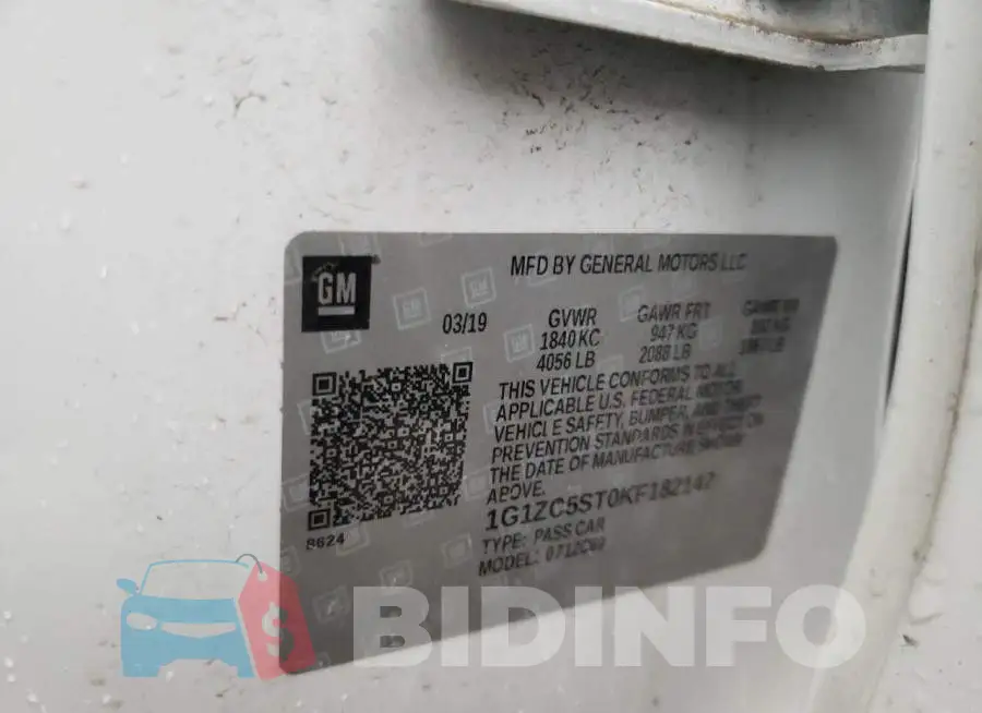 1G1ZC5ST0KF182147 Photo# 10