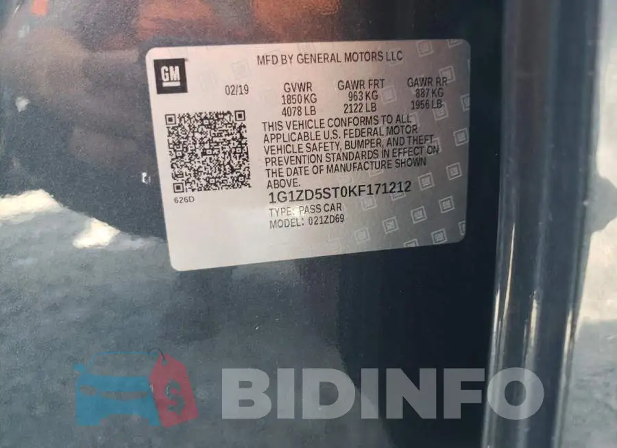 1G1ZD5ST0KF171212 Photo# 10