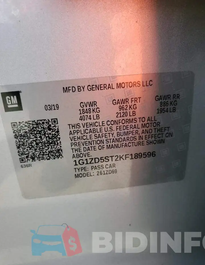 1G1ZD5ST2KF189596 Photo# 10
