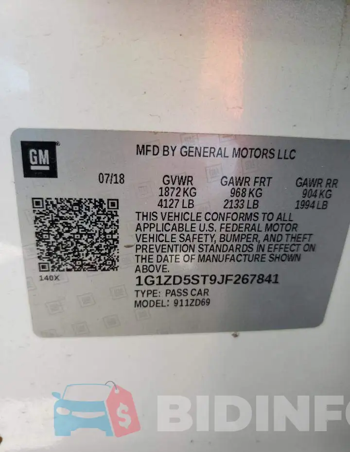 1G1ZD5ST9JF267841 Photo# 10