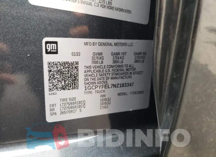 1GCPYFEL7NZ183347 Photo# 10