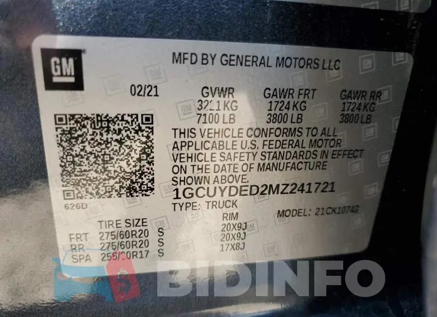 1GCUYDED2MZ241721 Photo# 10