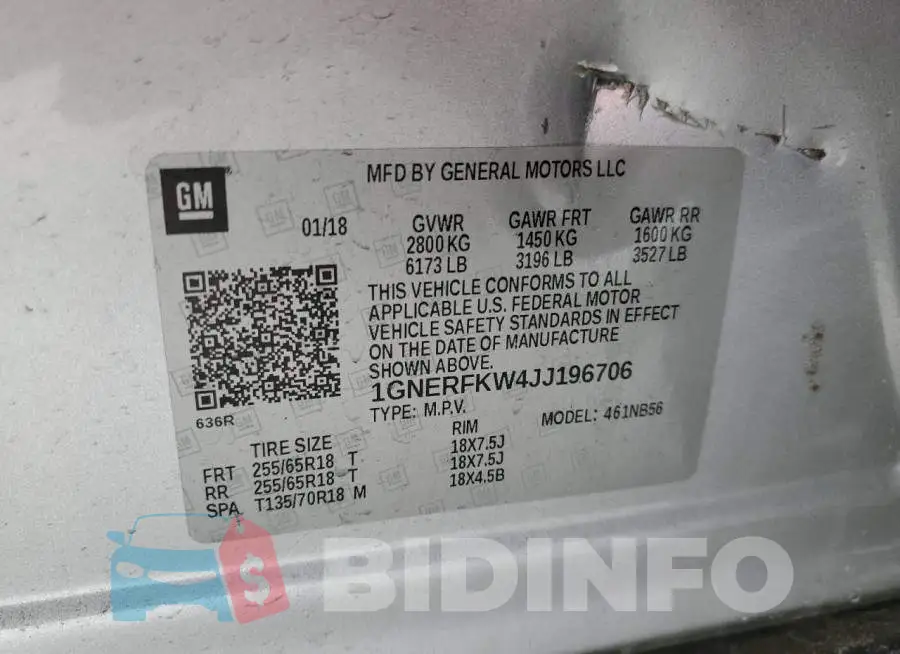 1GNERFKW4JJ196706 Photo# 10