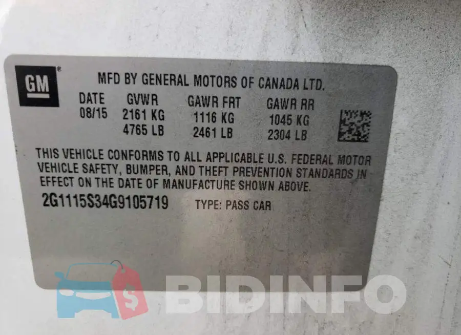 2G1115S34G9105719 Photo# 10
