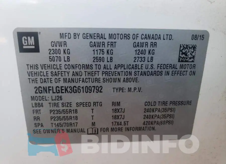 2GNFLGEK3G6109792 Photo# 10