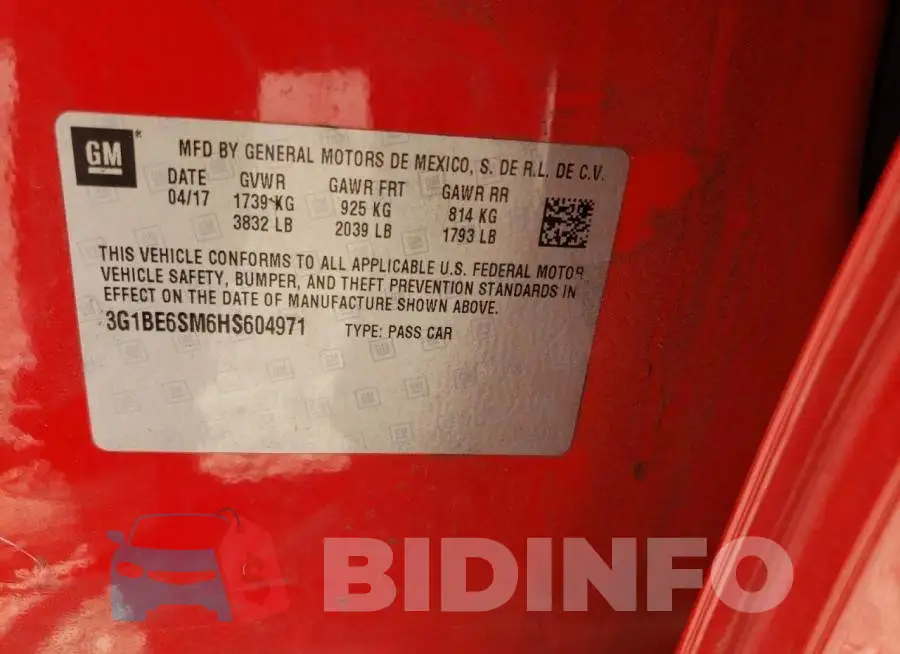 3G1BE6SM6HS604971 Photo# 10