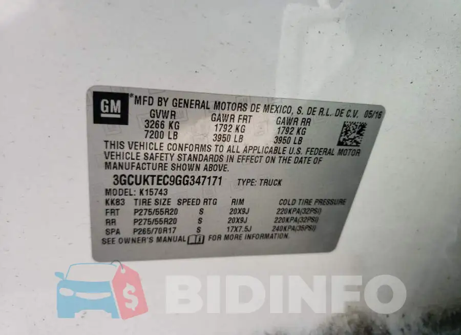 3GCUKTEC9GG347171 Photo# 10