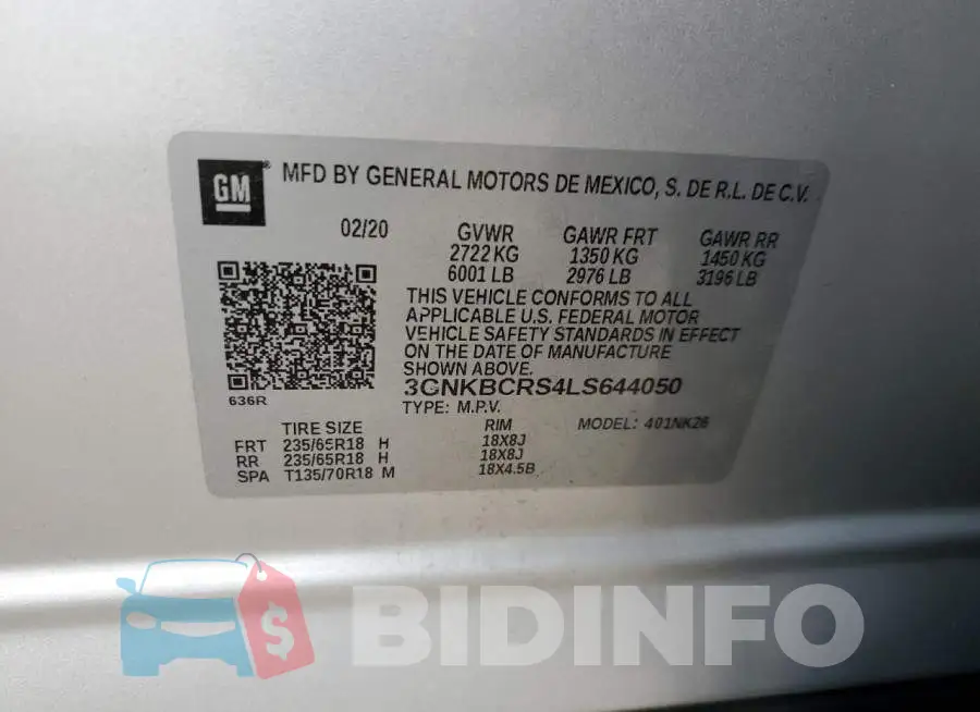 3GNKBCRS4LS644050 Photo# 10