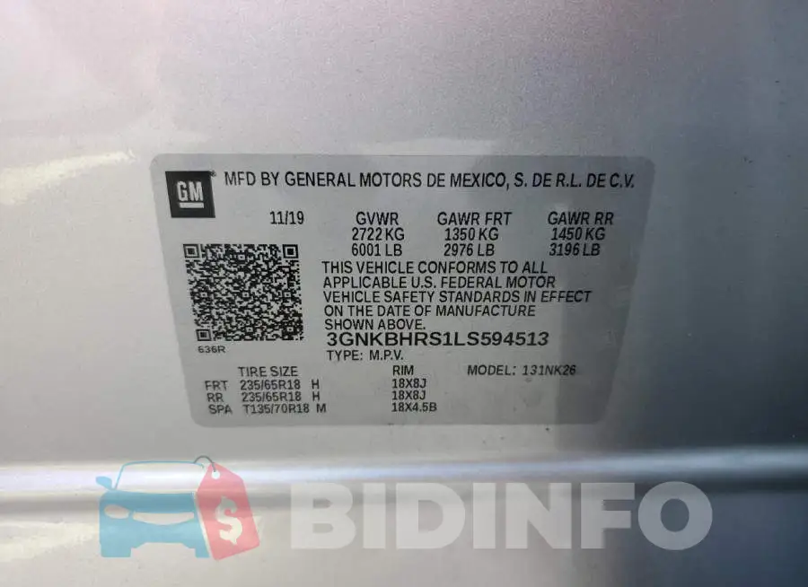 3GNKBHRS1LS594513 Photo# 10
