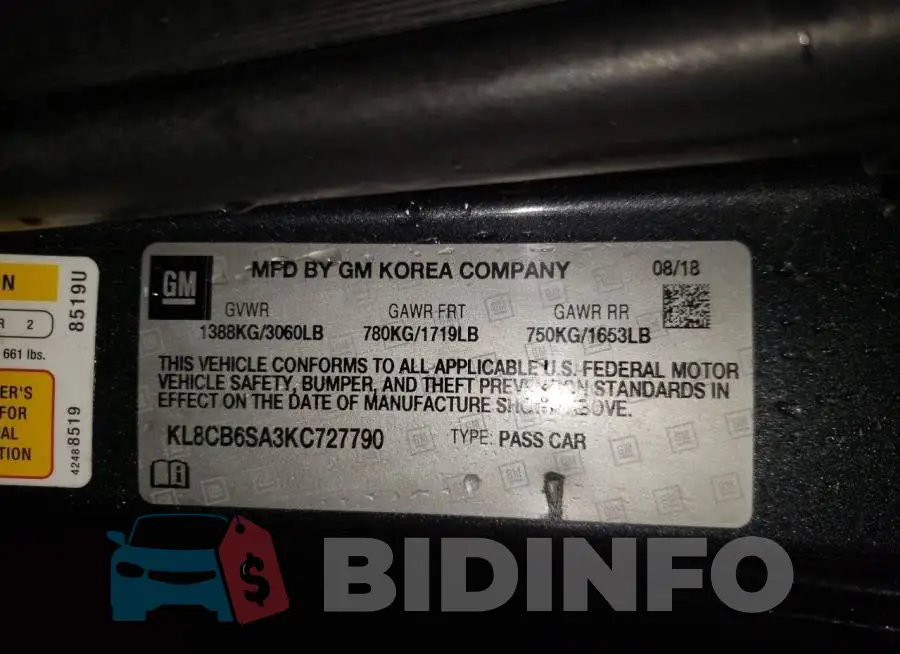 KL8CB6SA3KC727790 Photo# 10