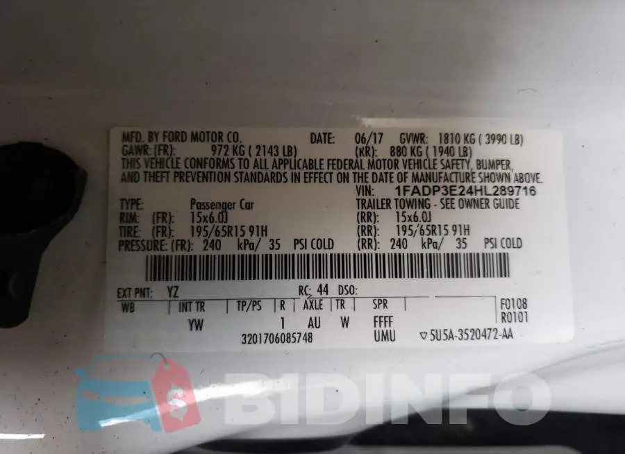 1FADP3E24HL289716 Photo# 10