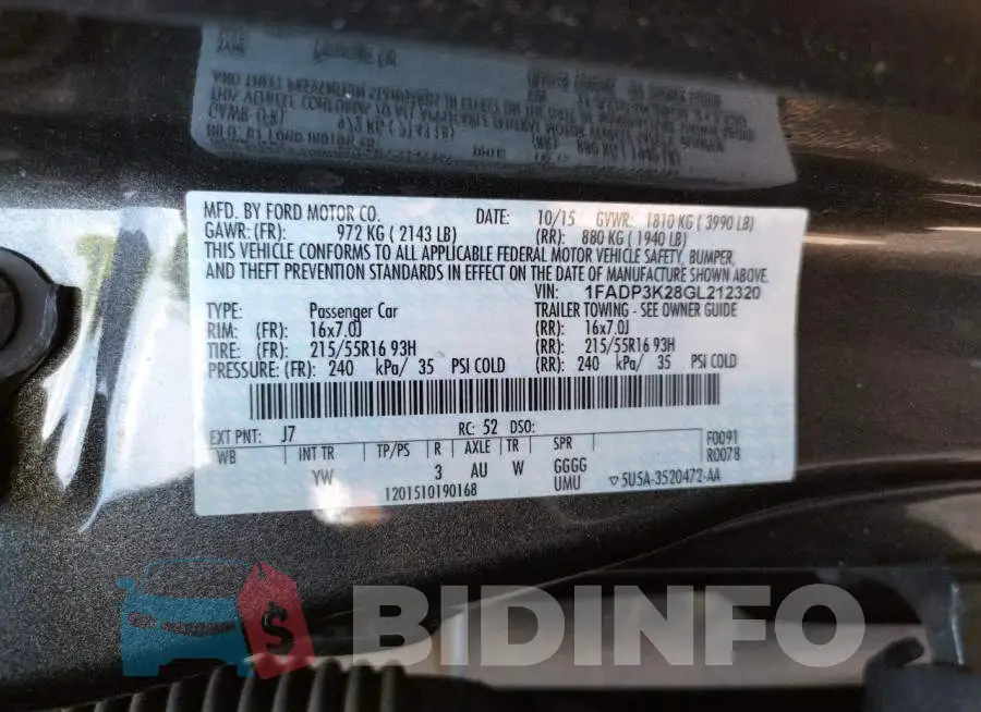 1FADP3K28GL212320 Photo# 10
